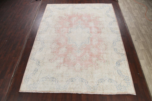 Muted Distressed Kerman Persian Area Rug 10x13