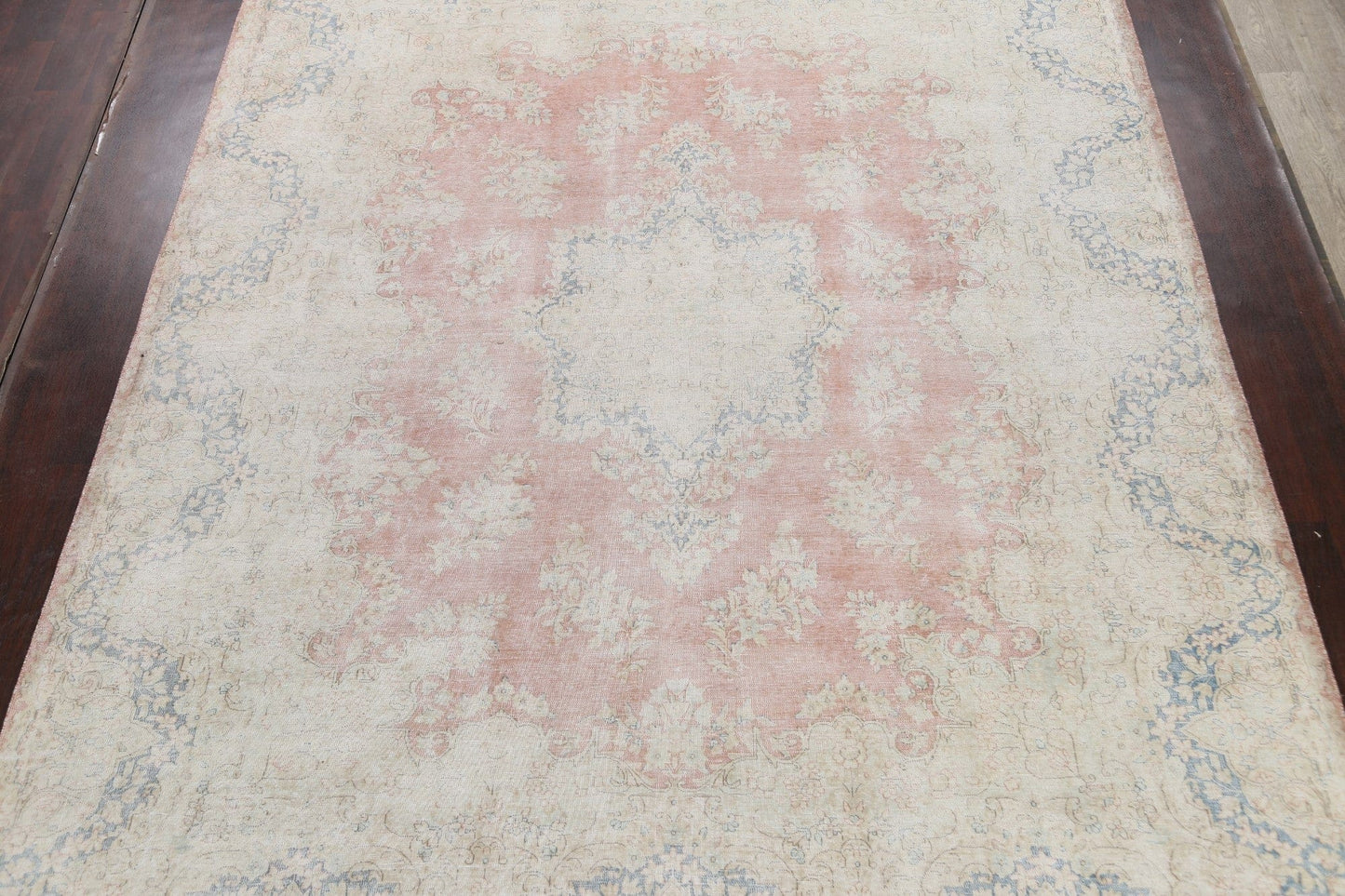 Muted Distressed Kerman Persian Area Rug 10x13