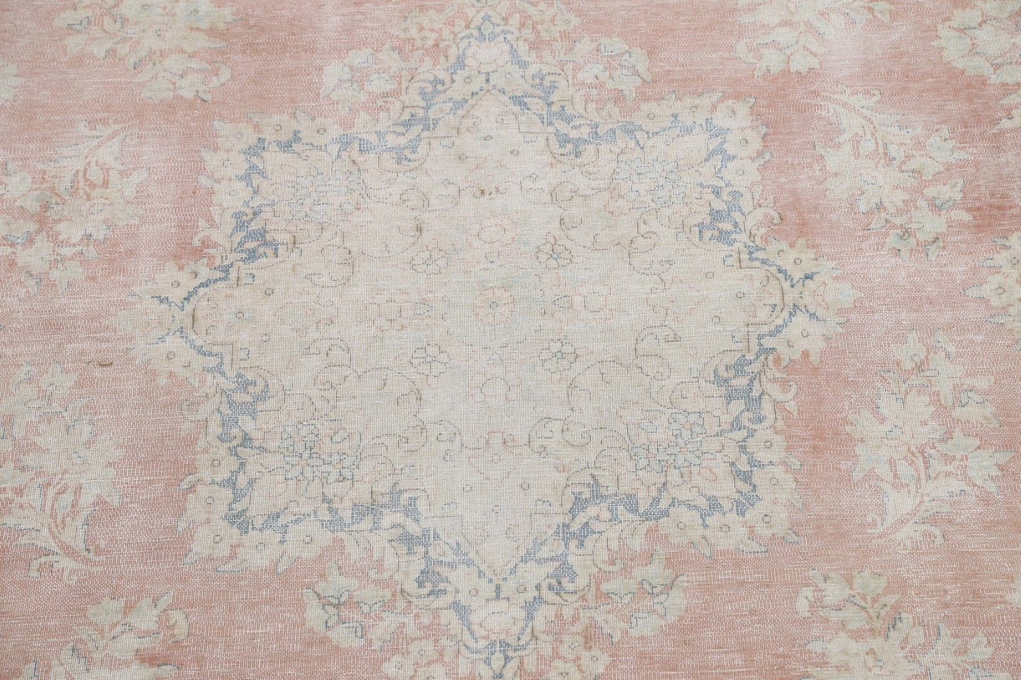 Muted Distressed Kerman Persian Area Rug 10x13