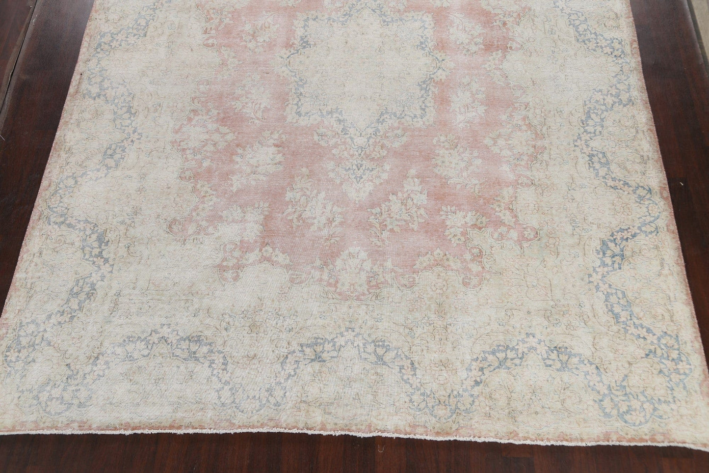 Muted Distressed Kerman Persian Area Rug 10x13