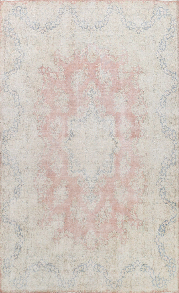 Muted Distressed Kerman Persian Area Rug 10x13