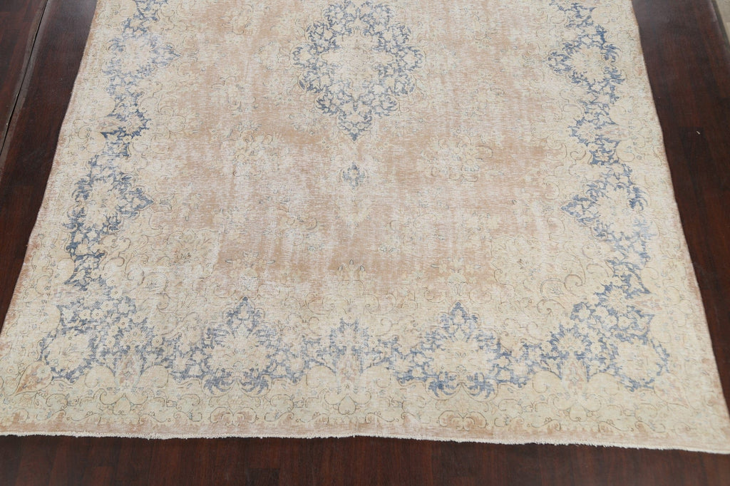 Muted Distressed Kerman Persian Area Rug 10x13