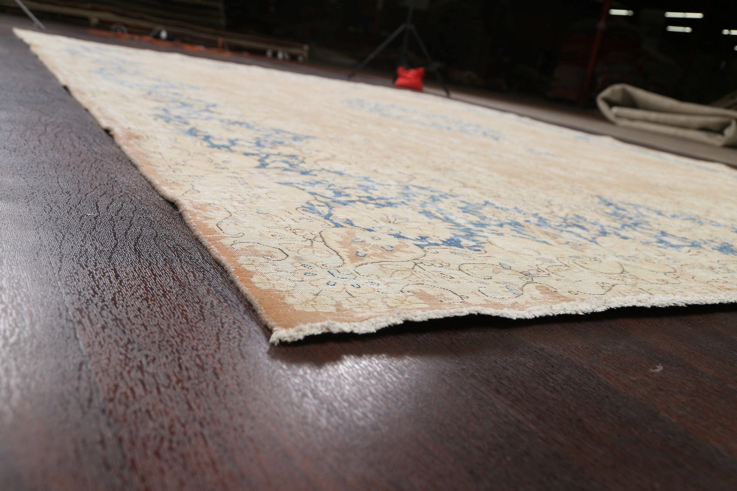 Muted Distressed Kerman Persian Area Rug 10x13