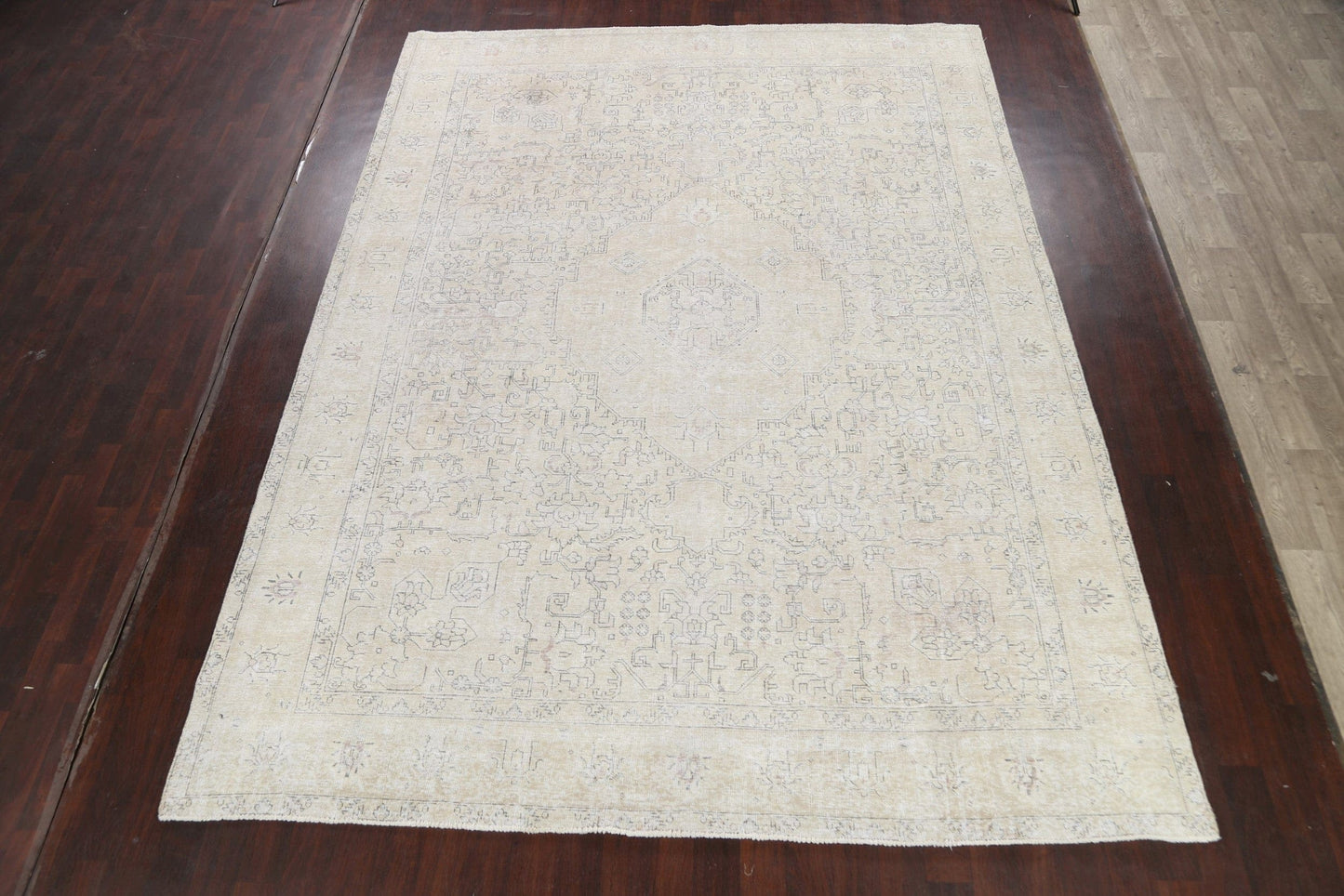 Muted Distressed Tabriz Persian Area Rug 10x13