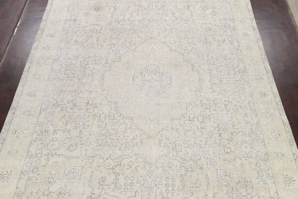 Muted Distressed Tabriz Persian Area Rug 10x13