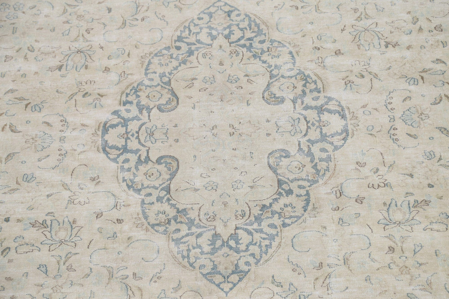 Muted Distressed Kerman Persian Area Rug 10x13