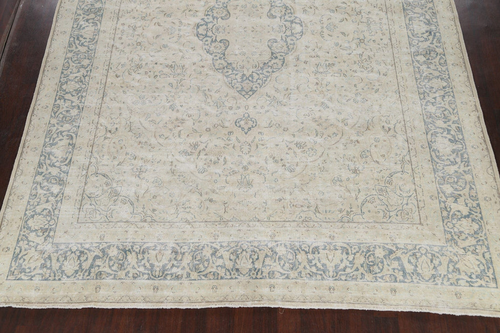 Muted Distressed Kerman Persian Area Rug 10x13