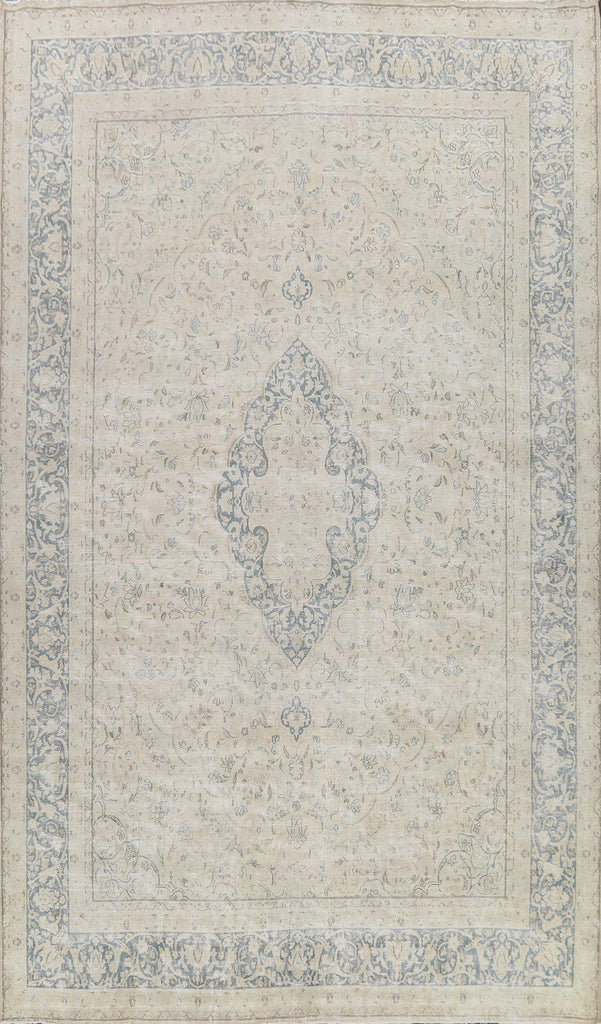 Muted Distressed Kerman Persian Area Rug 10x13