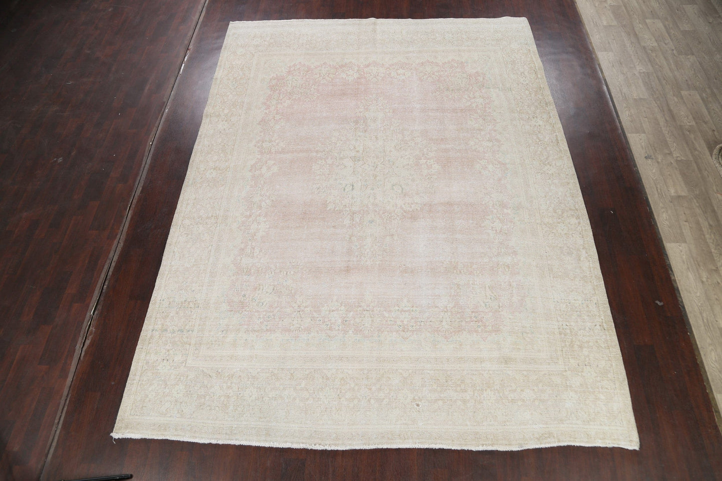 Muted Distressed Kerman Persian Area Rug 9x12