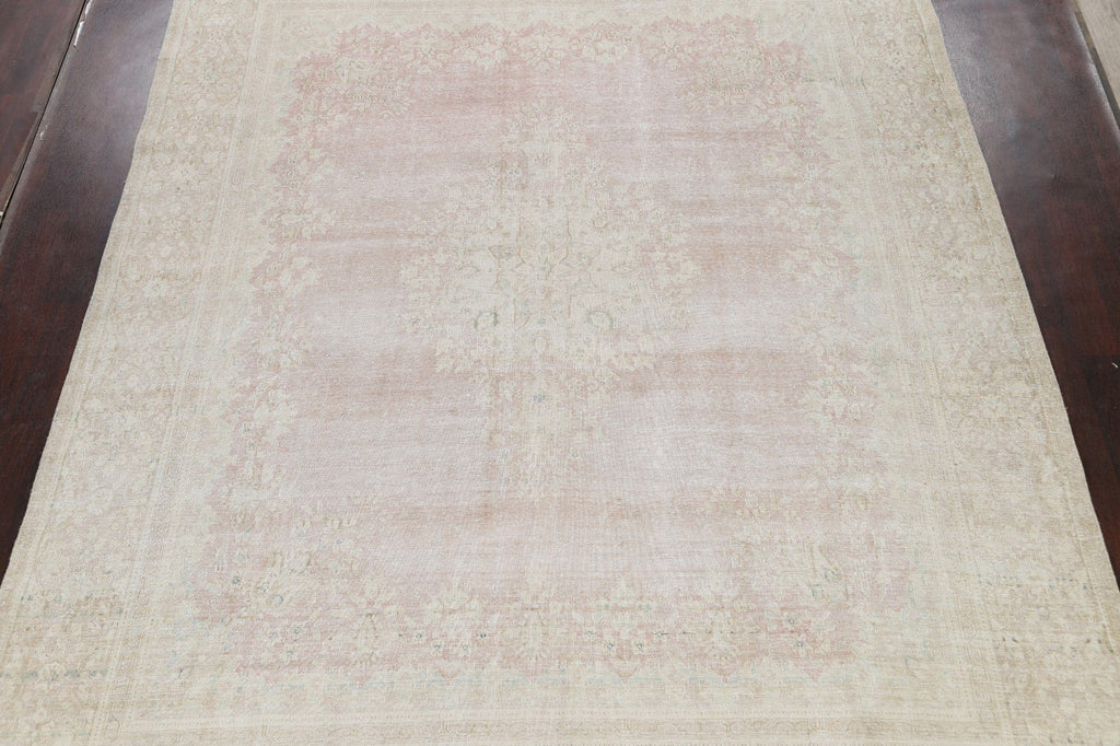 Muted Distressed Kerman Persian Area Rug 9x12