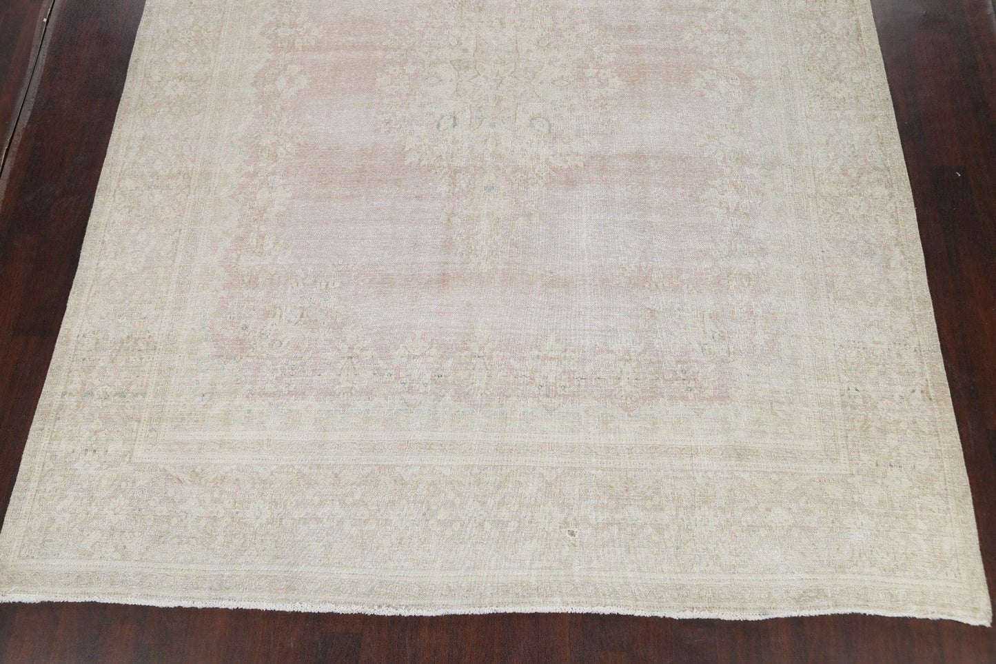 Muted Distressed Kerman Persian Area Rug 9x12