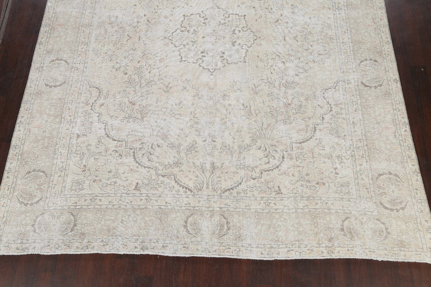 Muted Distressed Tabriz Persian Area Rug 10x12