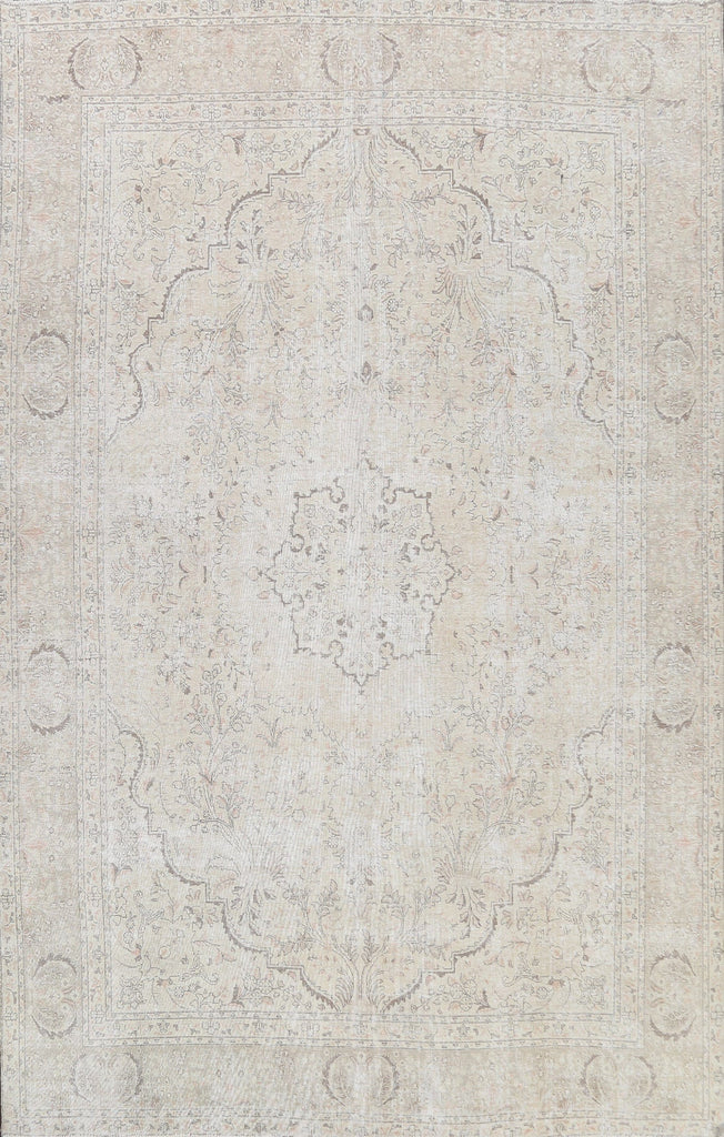 Muted Distressed Tabriz Persian Area Rug 10x12