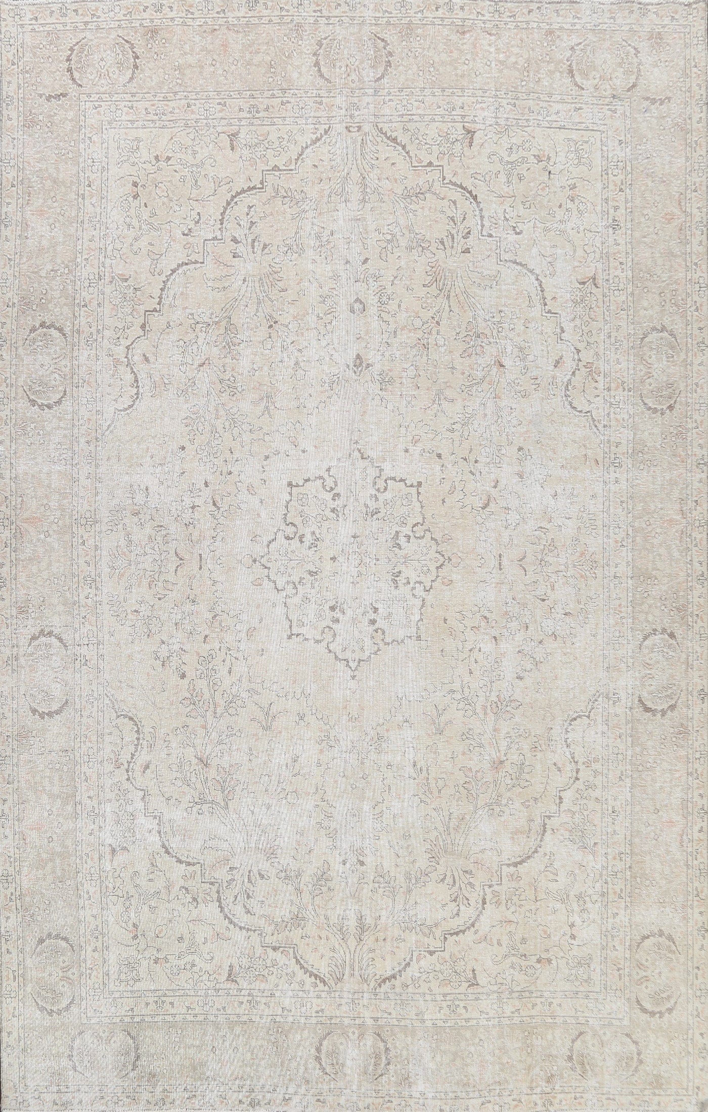 Muted Distressed Tabriz Persian Area Rug 10x12