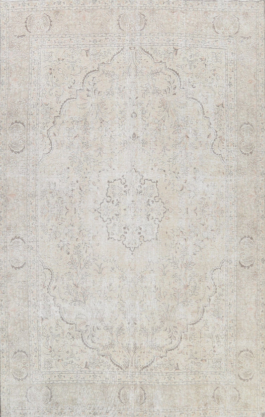 Muted Distressed Tabriz Persian Area Rug 10x12