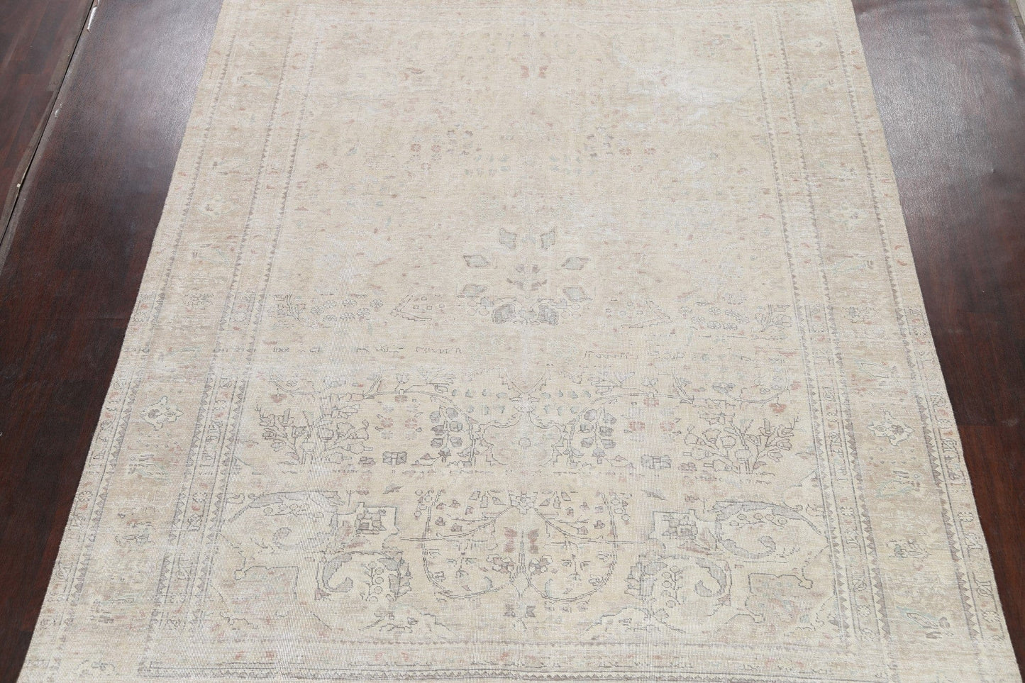 Muted Distressed Tabriz Persian Area Rug 8x11