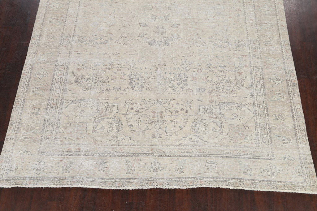 Muted Distressed Tabriz Persian Area Rug 8x11