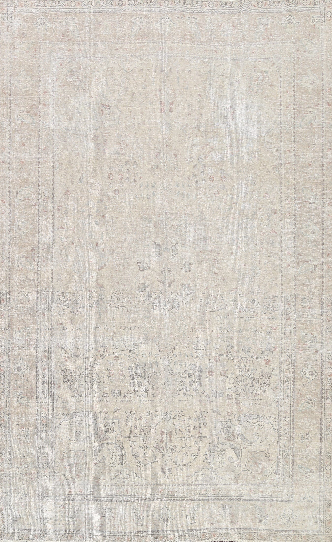 Muted Distressed Tabriz Persian Area Rug 8x11