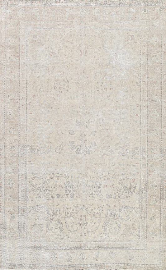 Muted Distressed Tabriz Persian Area Rug 8x11