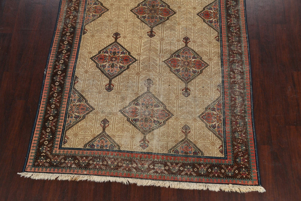 Pre-1900 Antique Vegetable Dye Bibikabad Halvaei Persian Area 6x12