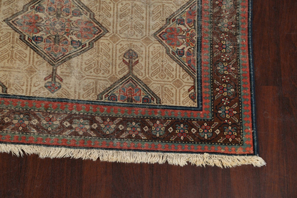 Pre-1900 Antique Vegetable Dye Bibikabad Halvaei Persian Area 6x12