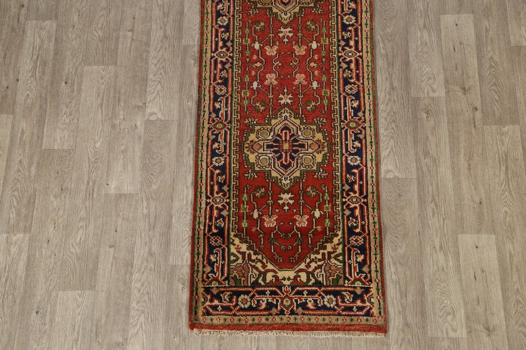 Geometric Heriz Oriental Runner Rug 3x10