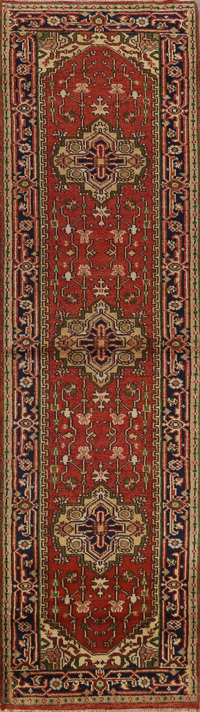 Geometric Heriz Oriental Runner Rug 3x10