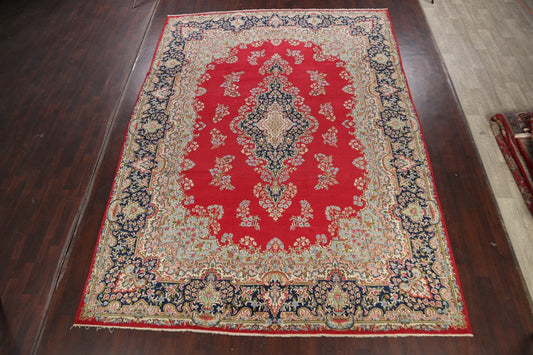 Floral Red Kerman Persian Area Rug 10x13