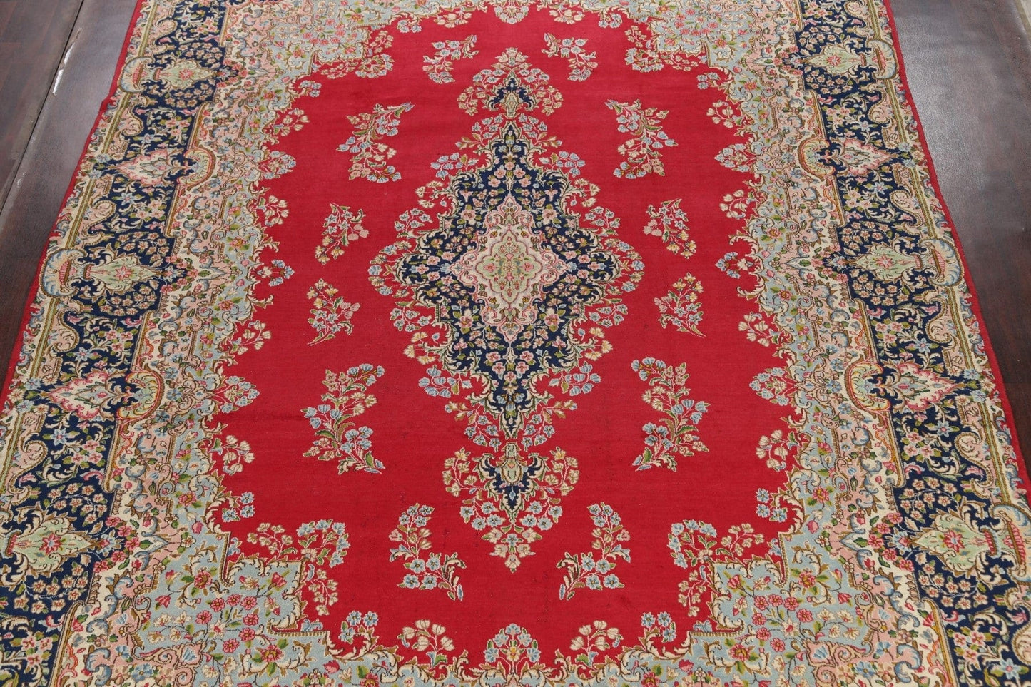 Floral Red Kerman Persian Area Rug 10x13