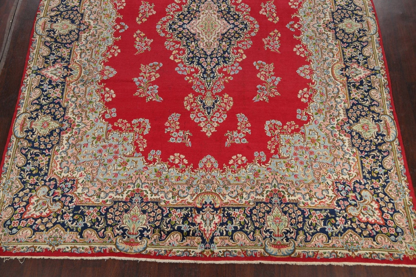 Floral Red Kerman Persian Area Rug 10x13