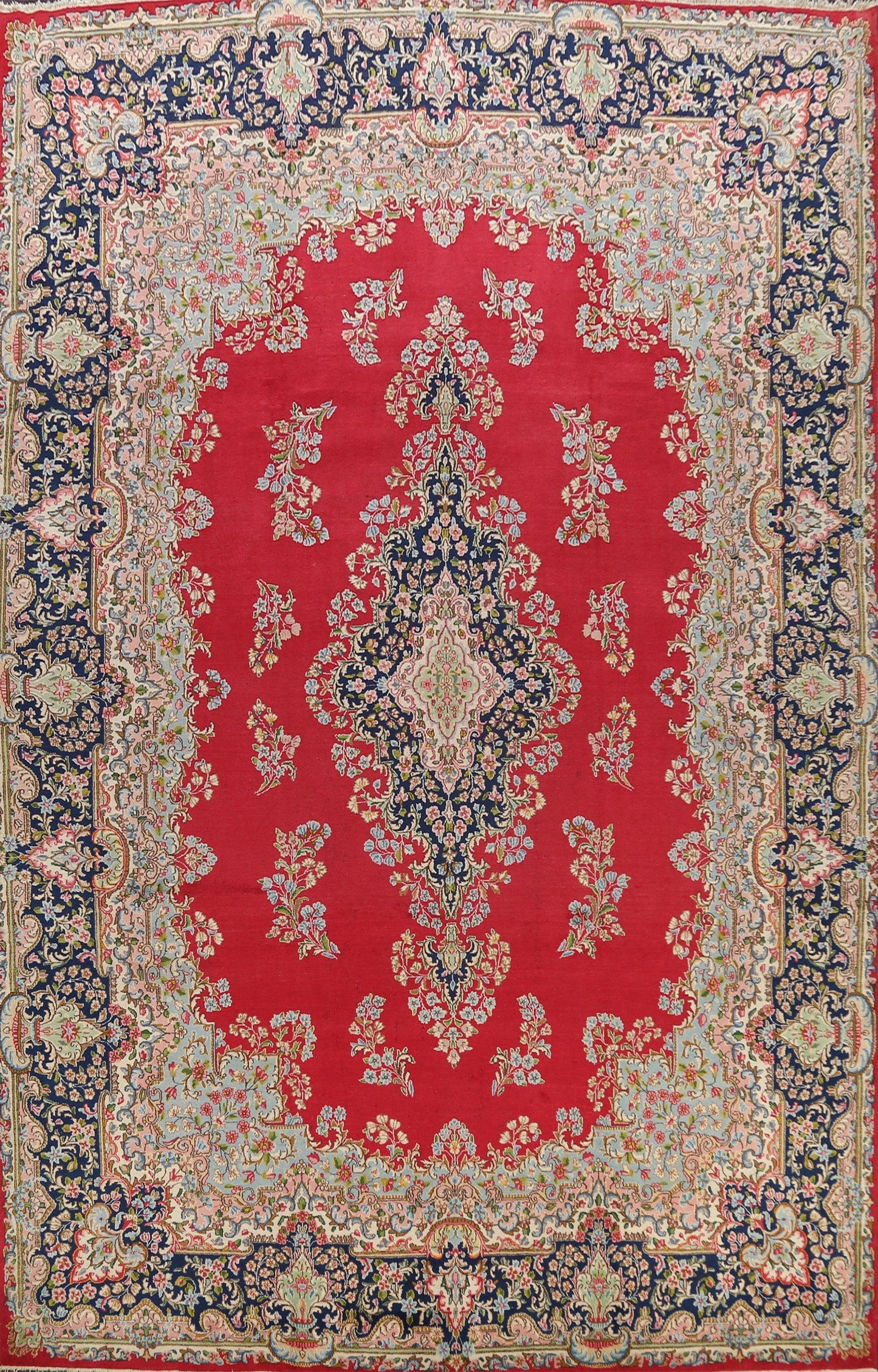 Floral Red Kerman Persian Area Rug 10x13