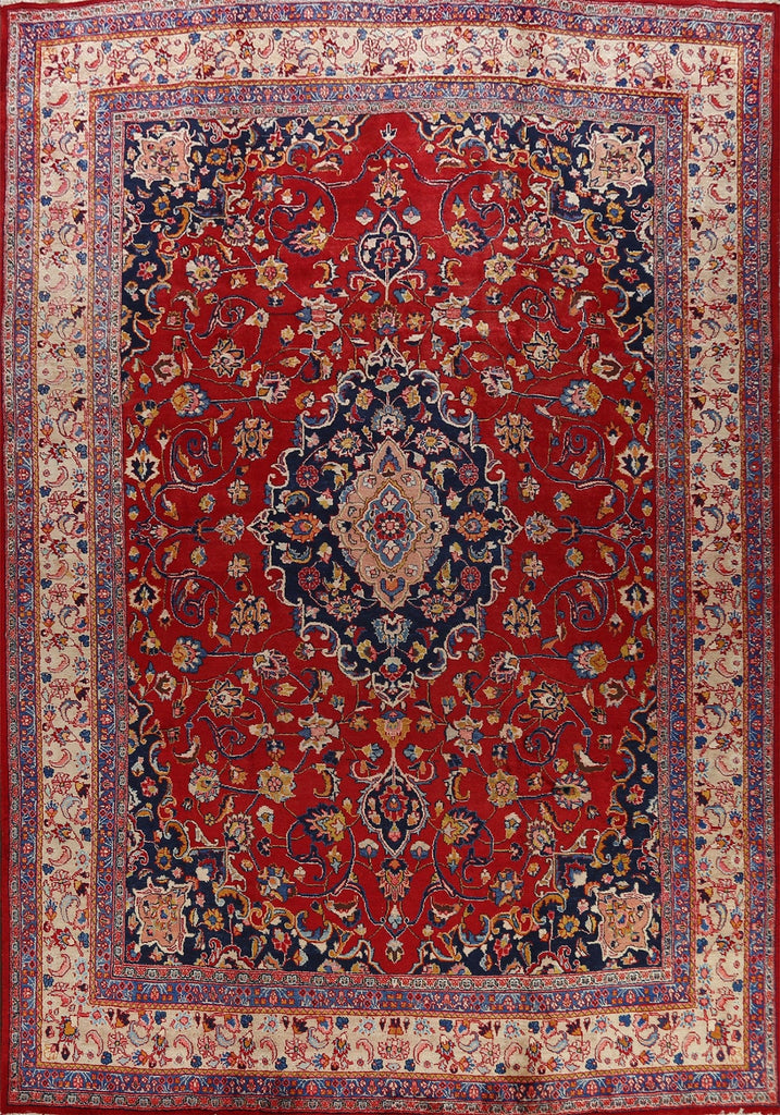 Vegetable Dye Traditional Mashad Persian Area Rug 10x12