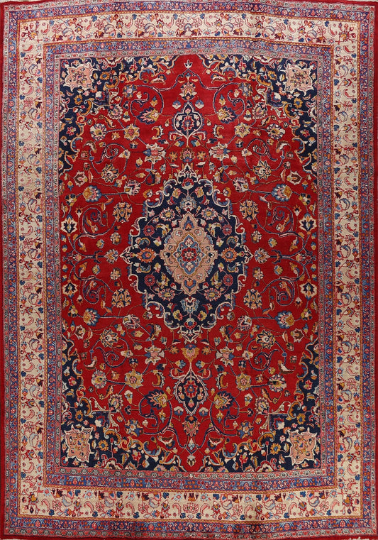 Vegetable Dye Traditional Mashad Persian Area Rug 10x12