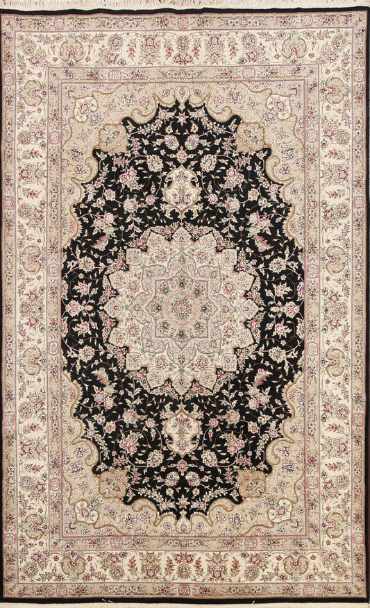 100% Vegetable Dye Wool/ Silk Aubusson Oriental Area Rug 6x9