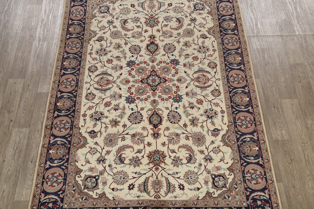 Vegetable Dye Floral Kashan Oriental Area Rug 6x9