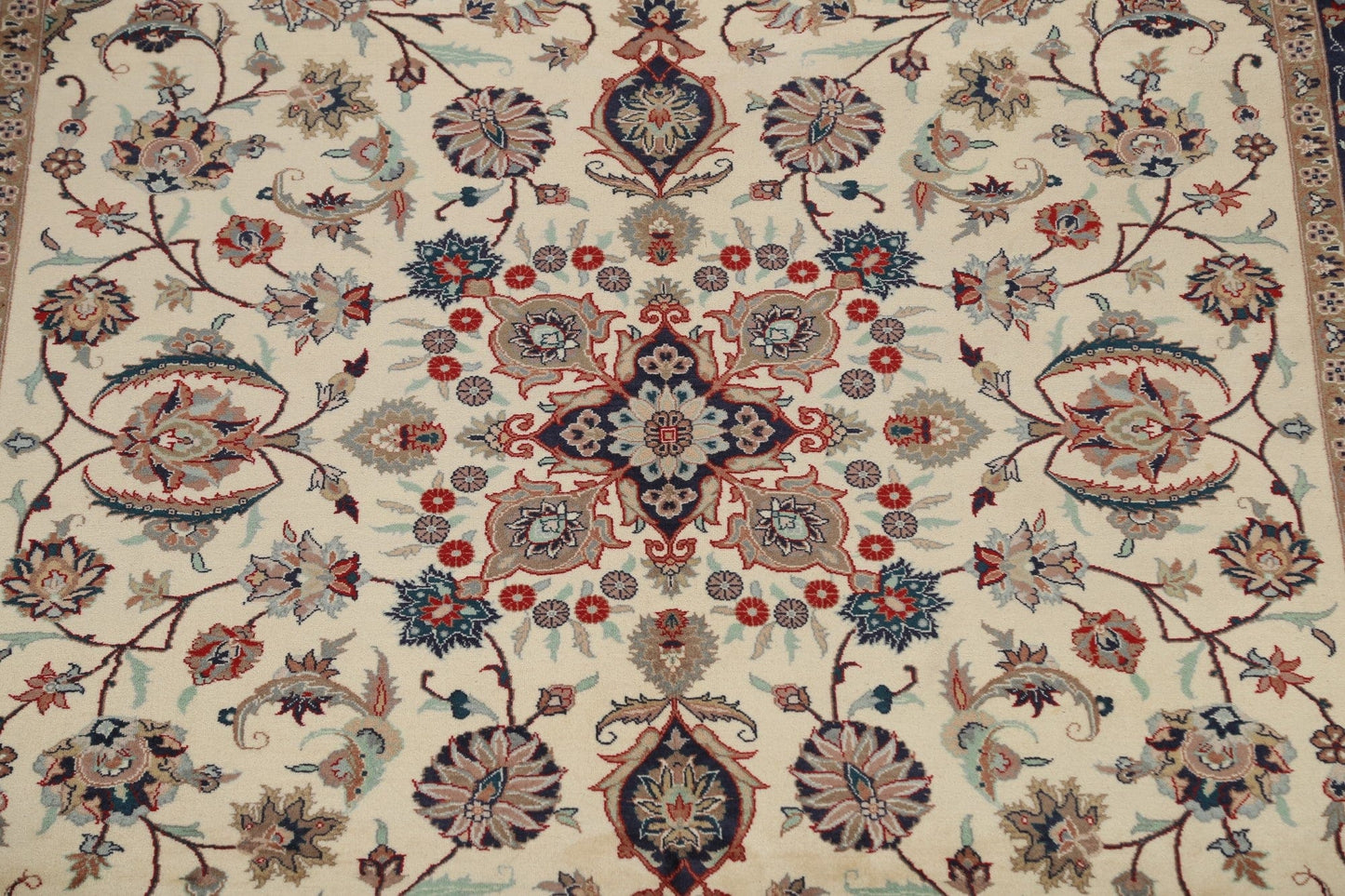 Vegetable Dye Floral Kashan Oriental Area Rug 6x9