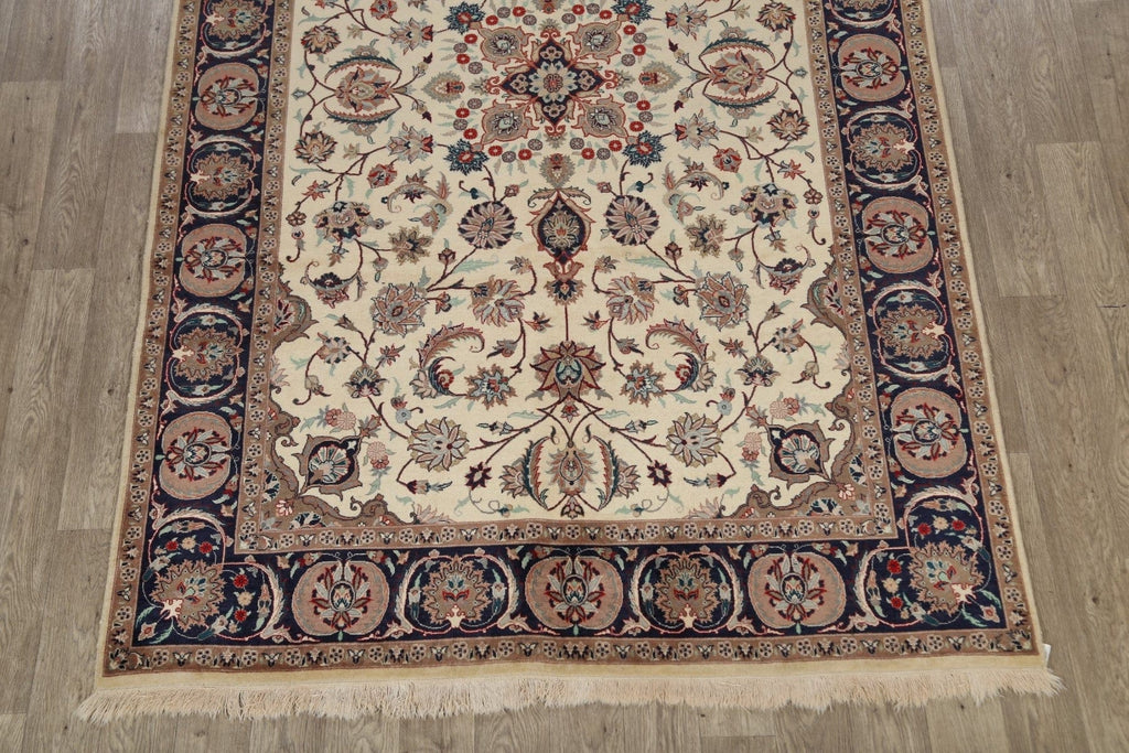 Vegetable Dye Floral Kashan Oriental Area Rug 6x9