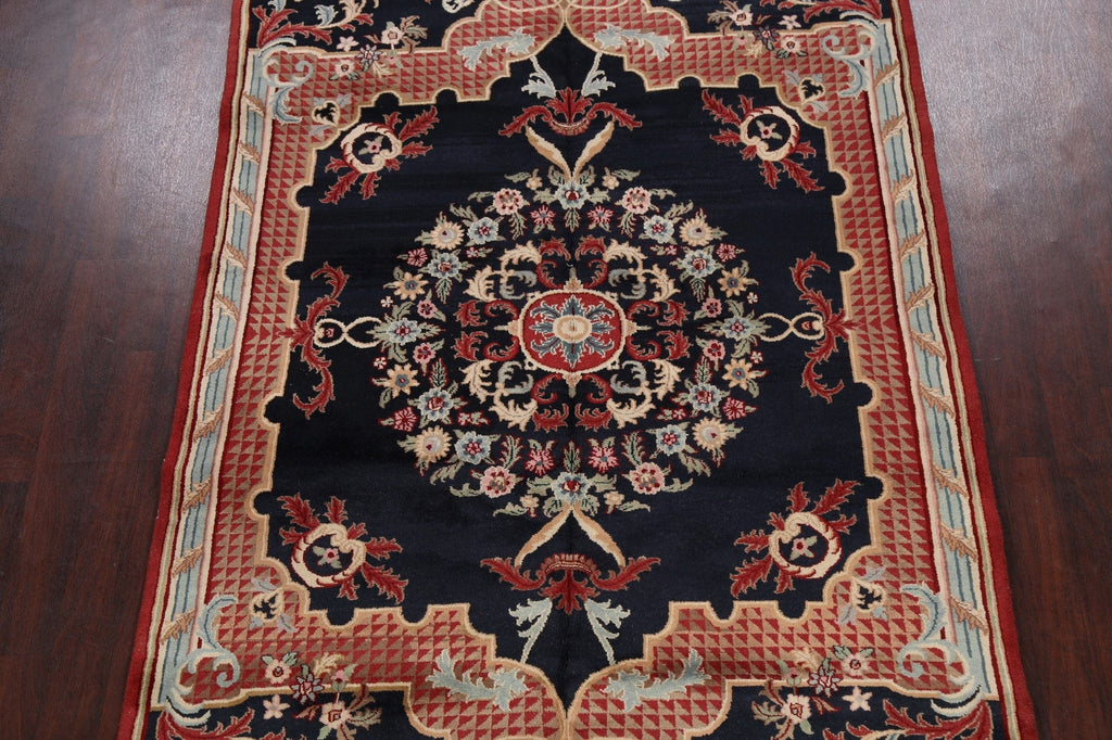 Navy Blue Aubusson Oriental Area Rug 6x9