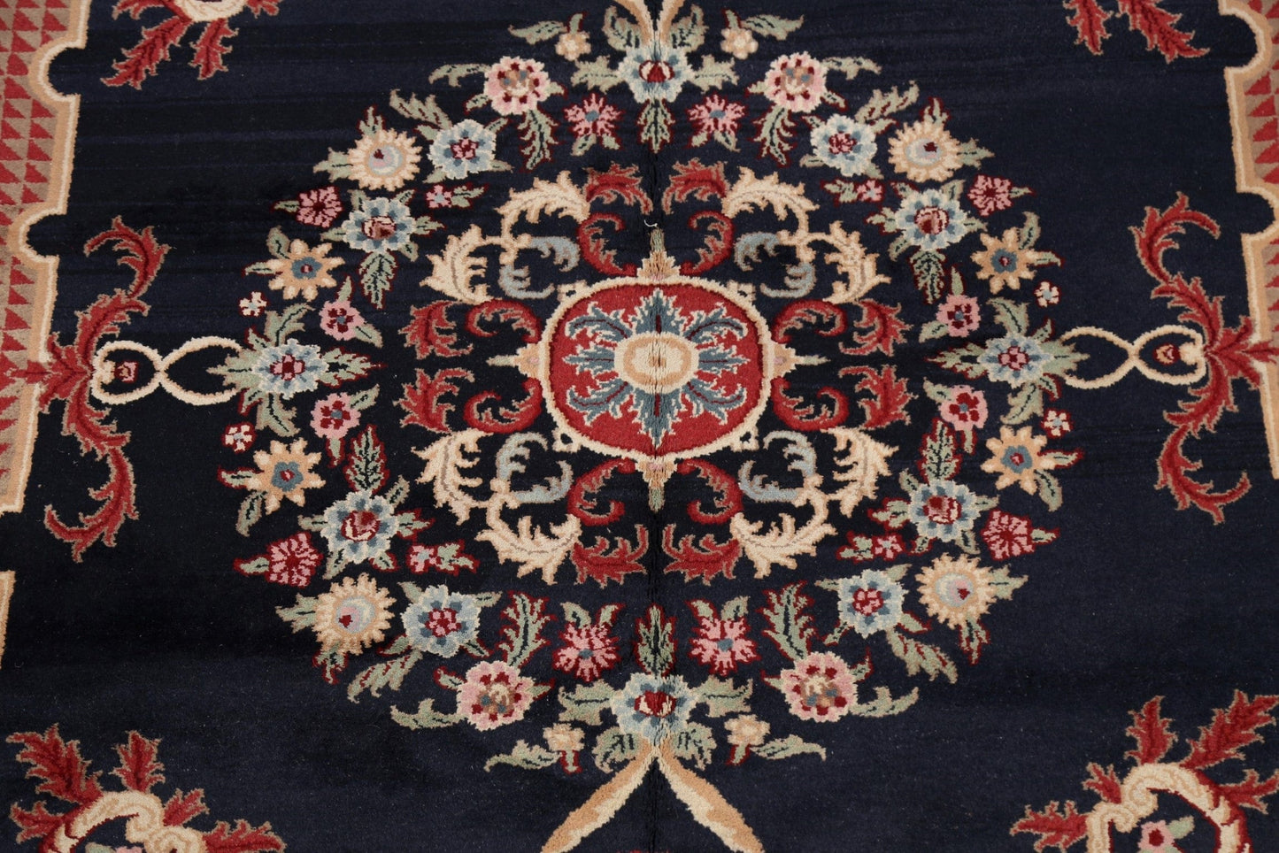 Navy Blue Aubusson Oriental Area Rug 6x9