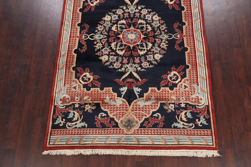 Navy Blue Aubusson Oriental Area Rug 6x9