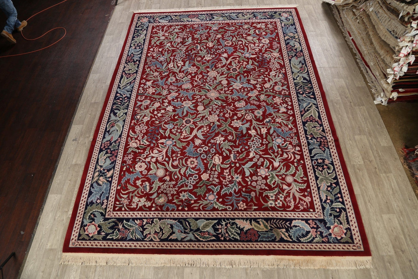 100% Vegetable Dye Floral Aubusson Oriental Area Rug 10x14