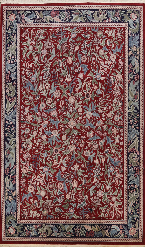 100% Vegetable Dye Floral Aubusson Oriental Area Rug 10x14