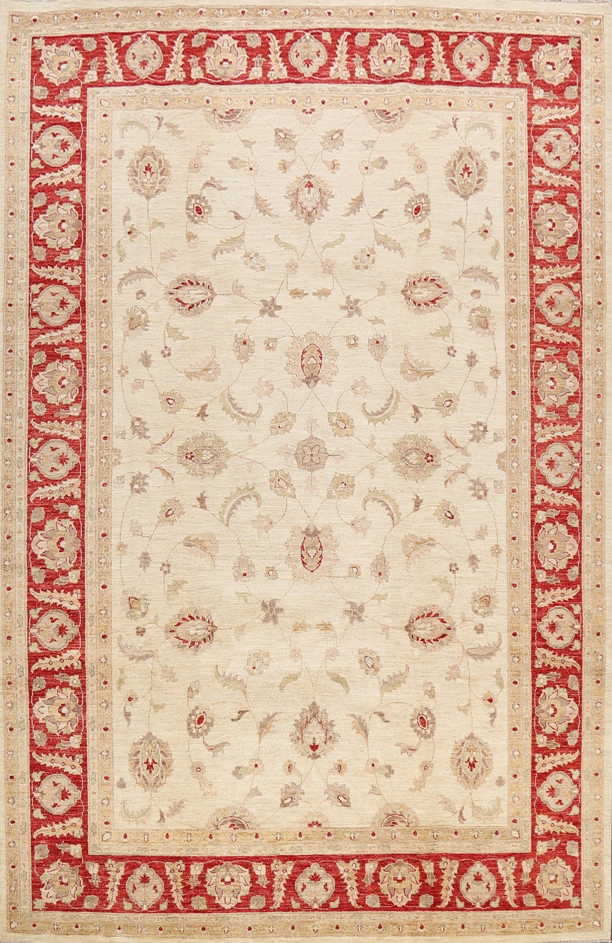 100% Vegetable Dye Floral Peshawar Oriental Area Rug 9x12