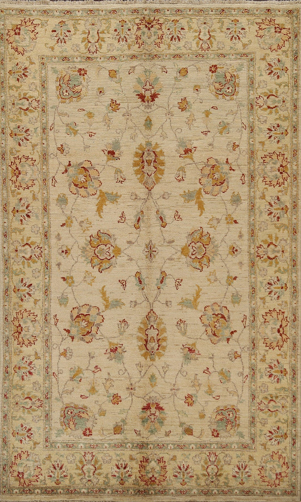 All-Over Floral Peshawar Oriental Area Rug 5x8