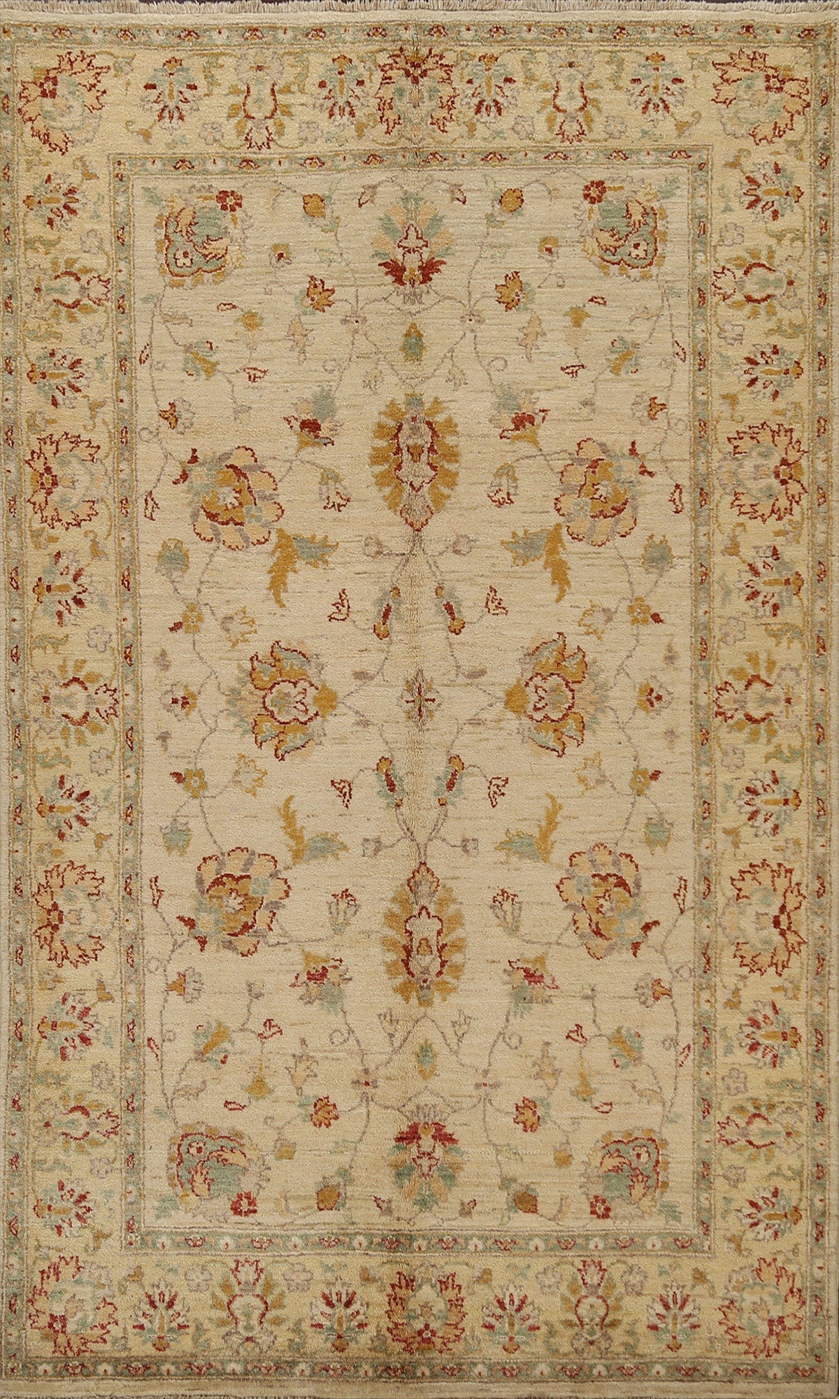 All-Over Floral Peshawar Oriental Area Rug 5x8