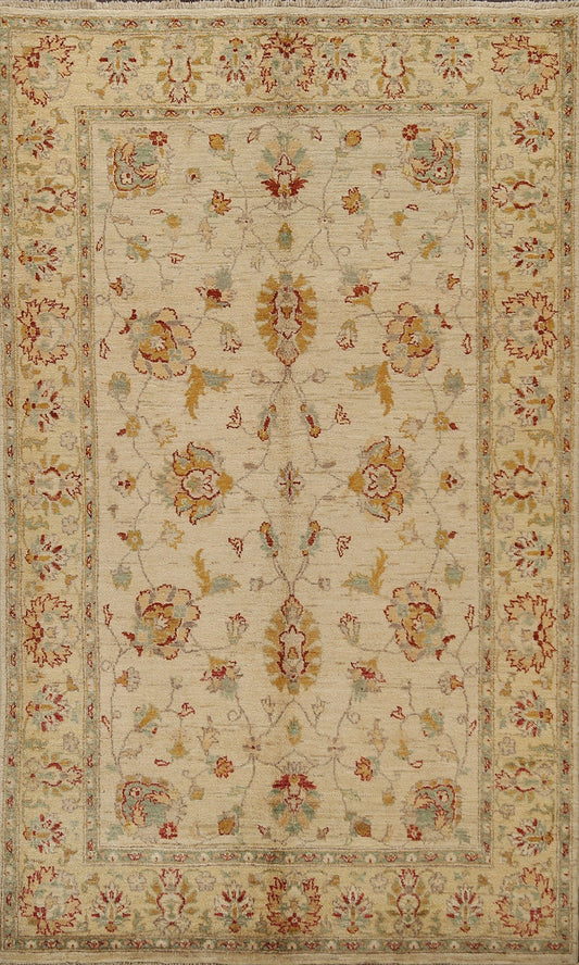 All-Over Floral Peshawar Oriental Area Rug 5x8