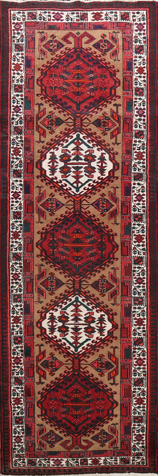 100% Vegetable Dye Ardebil Persian Runner Rug 4x11