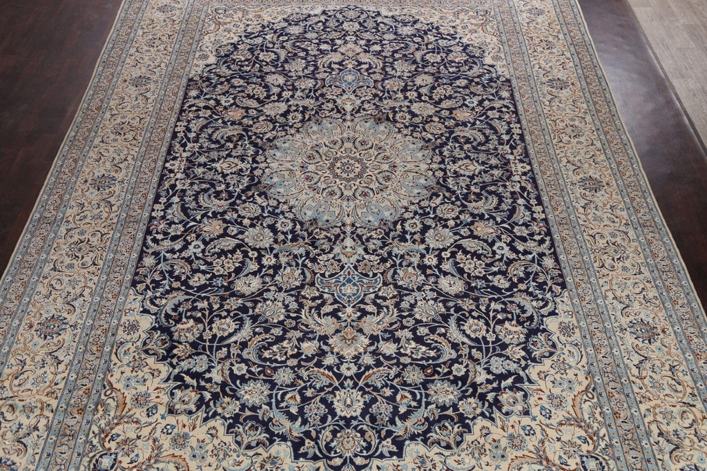 100% Vegetable Dye Floral Nain Persian Area Rug 11x17