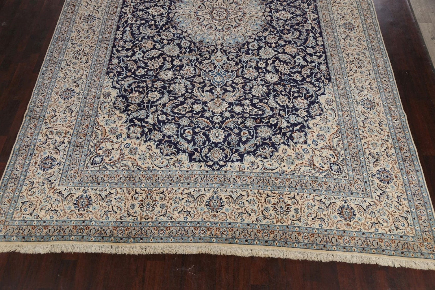 100% Vegetable Dye Floral Nain Persian Area Rug 11x17