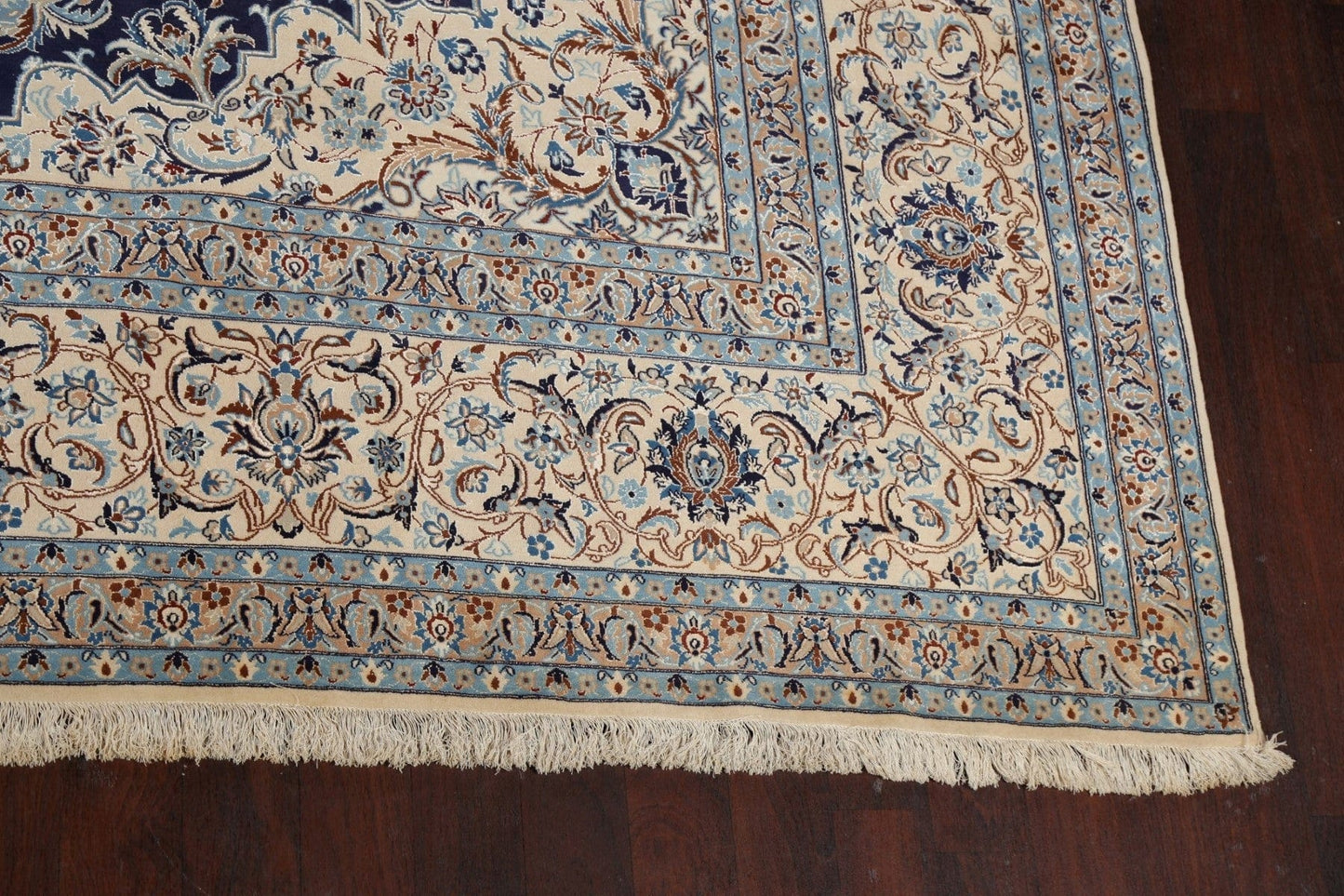 100% Vegetable Dye Floral Nain Persian Area Rug 11x17